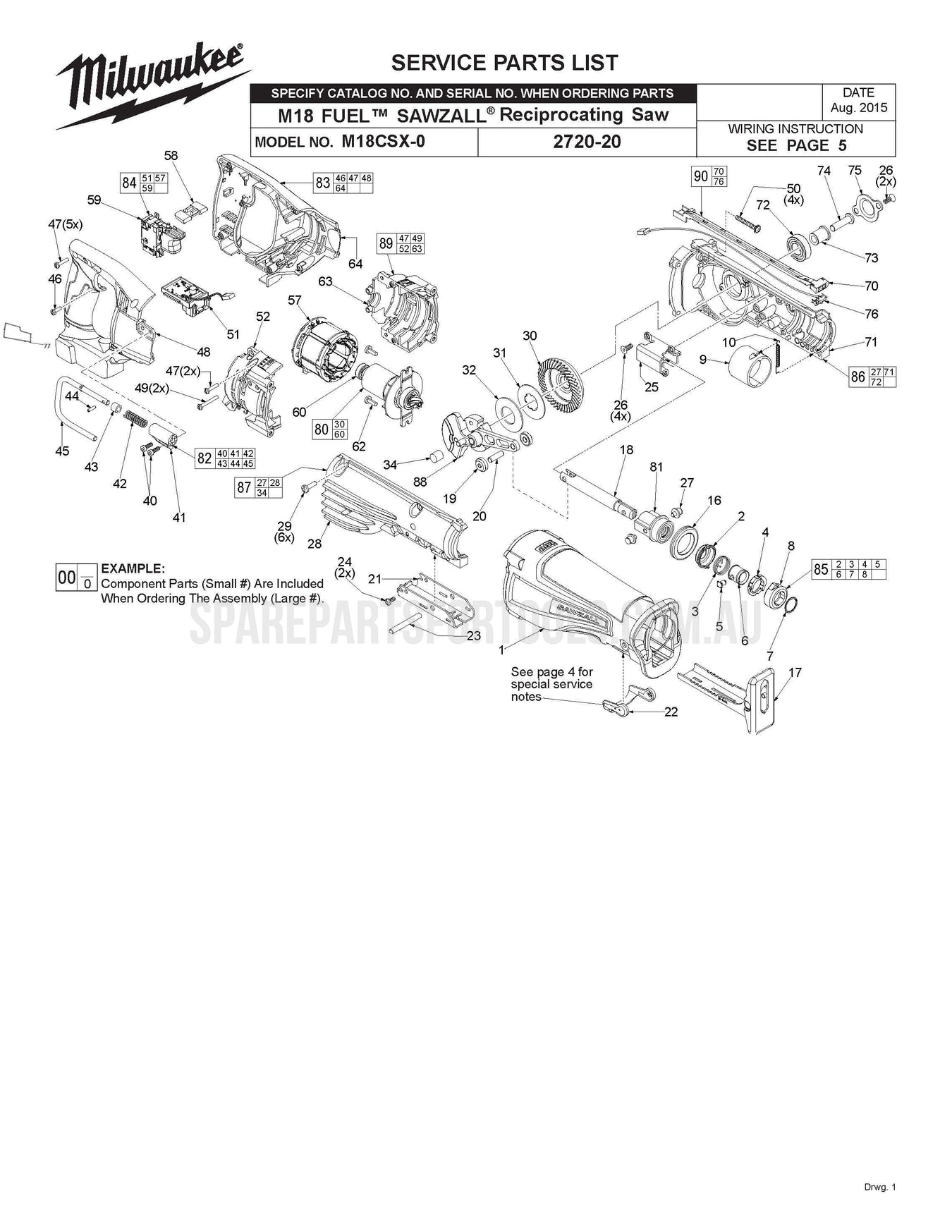 Milwaukee M18CSX Spare Parts