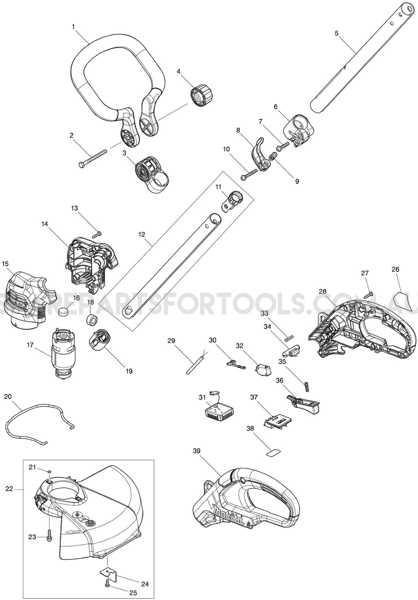 Makita UR100DZ Spare Parts