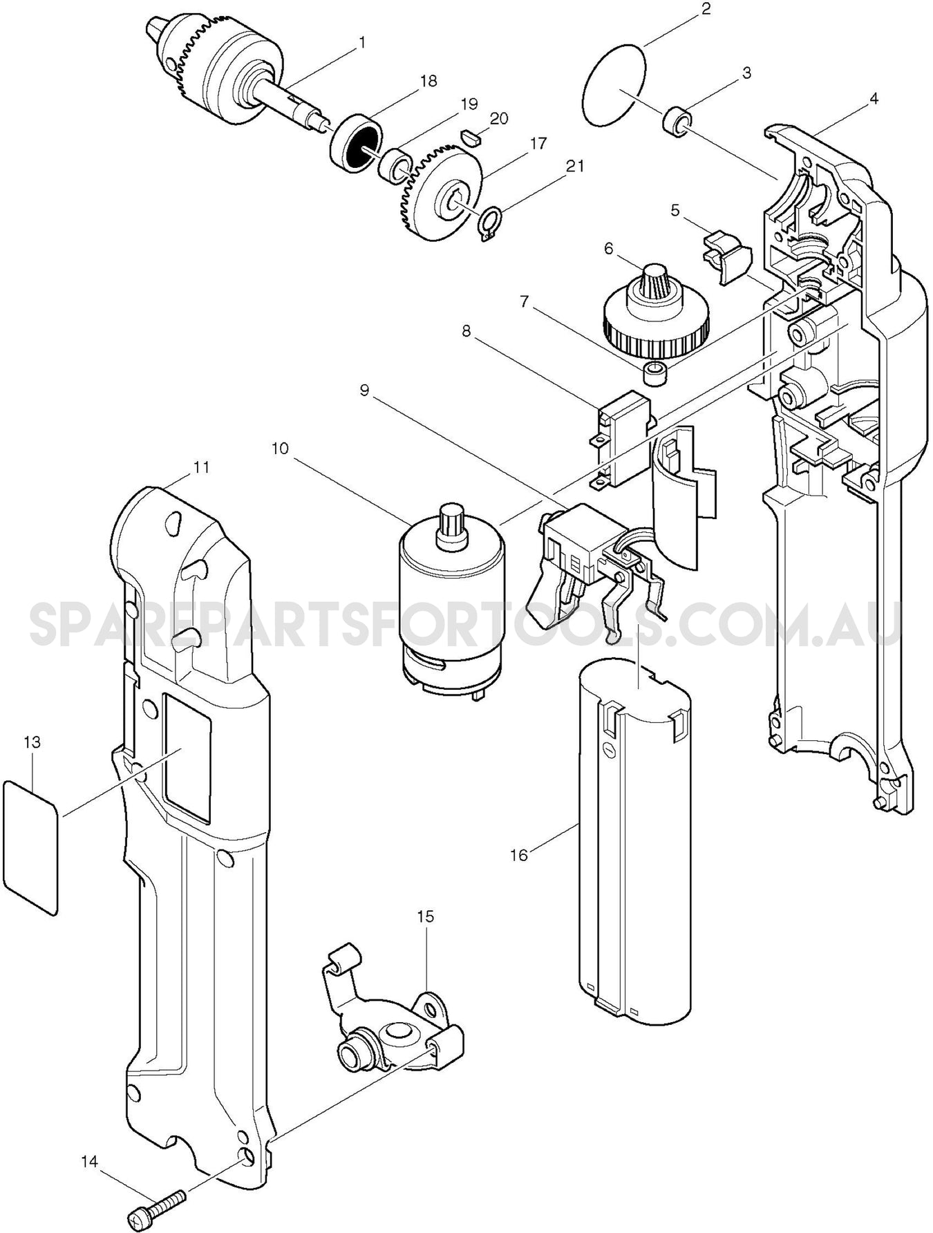 Makita DA301D Spare Parts