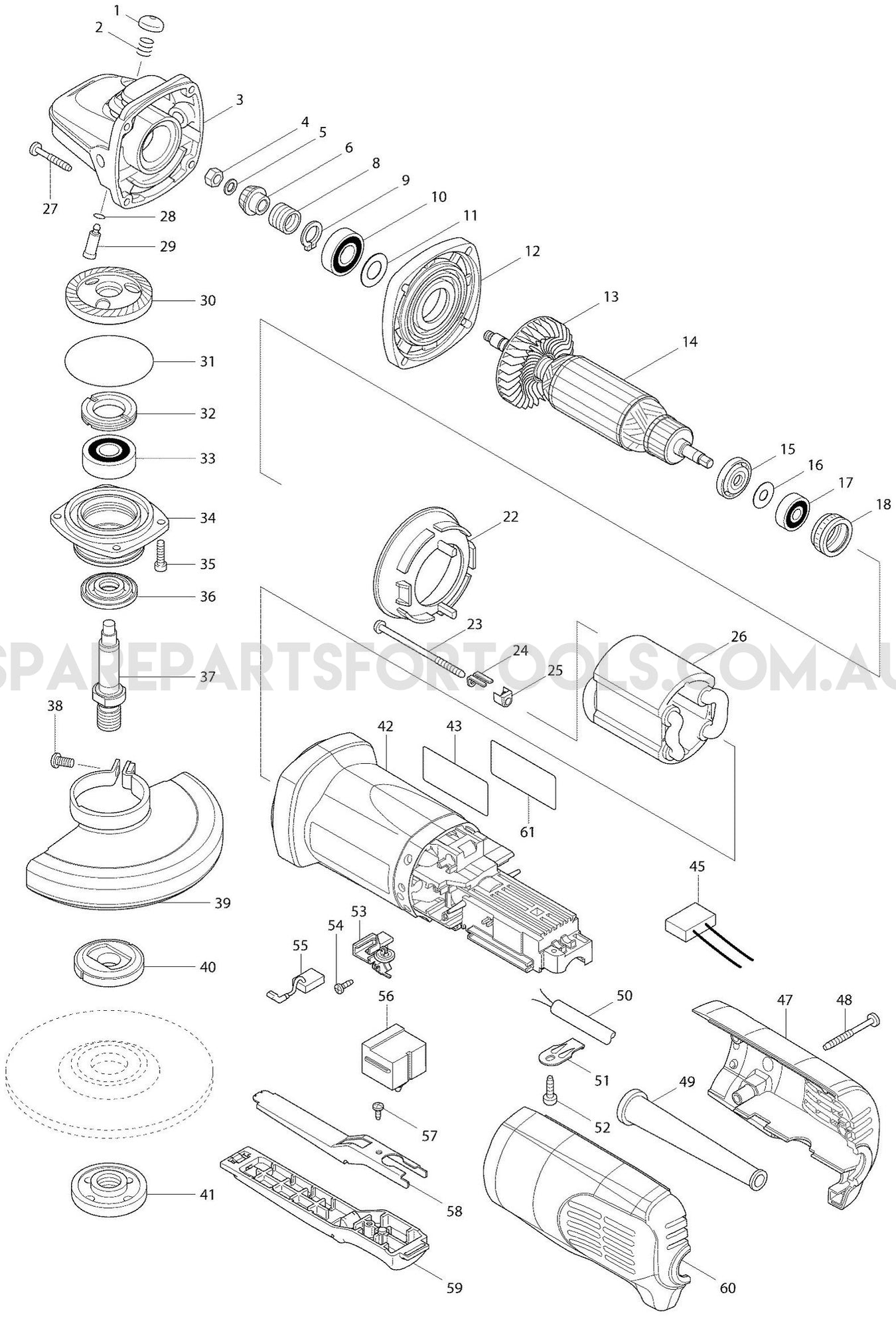 Makita 9565P Spare Parts