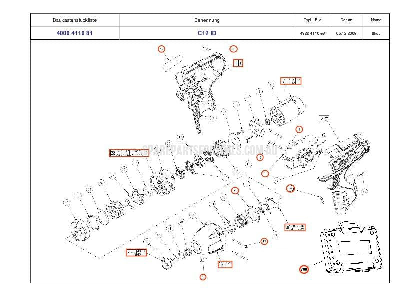 Milwaukee C12ID Spare Parts