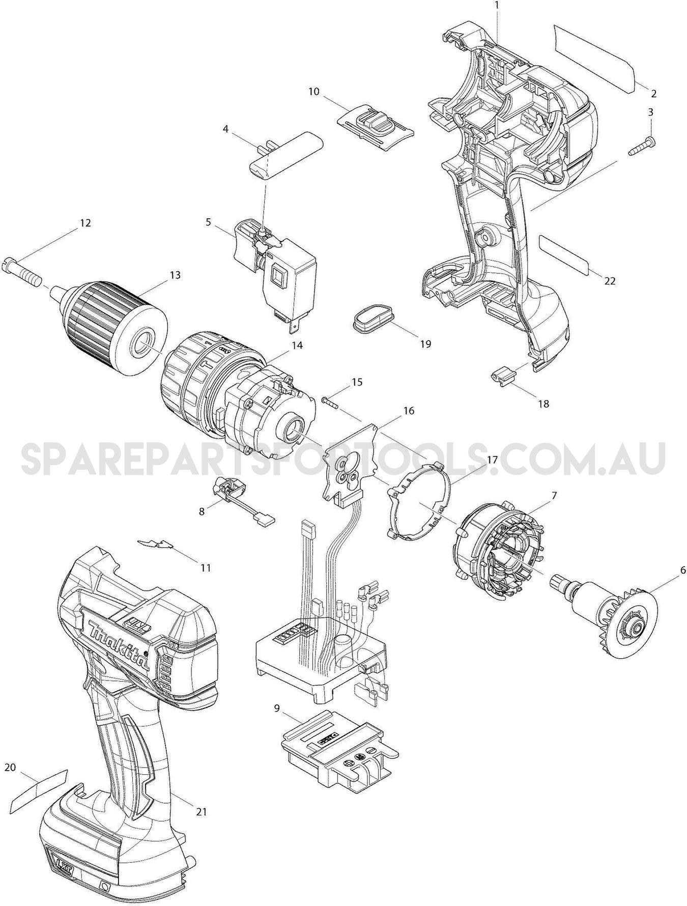 Makita DHP480 Spare Parts