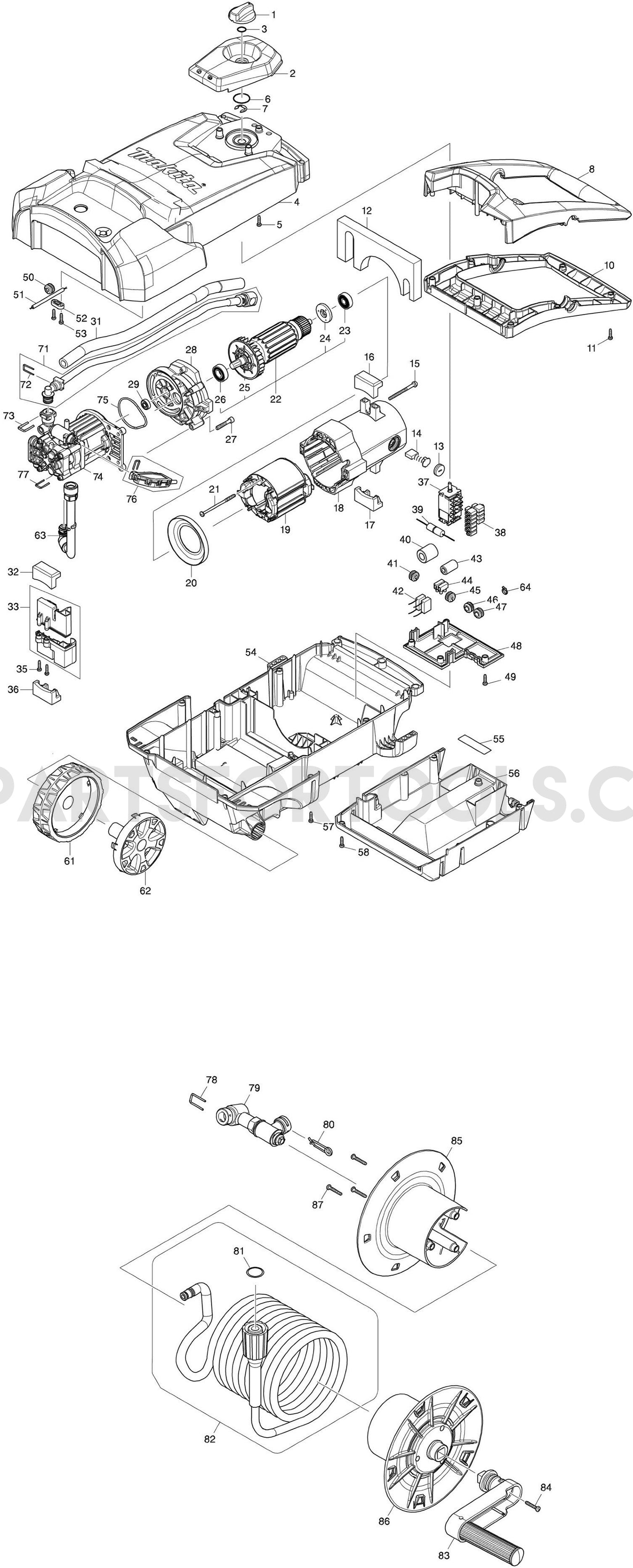 Makita HW1300 Spare Parts