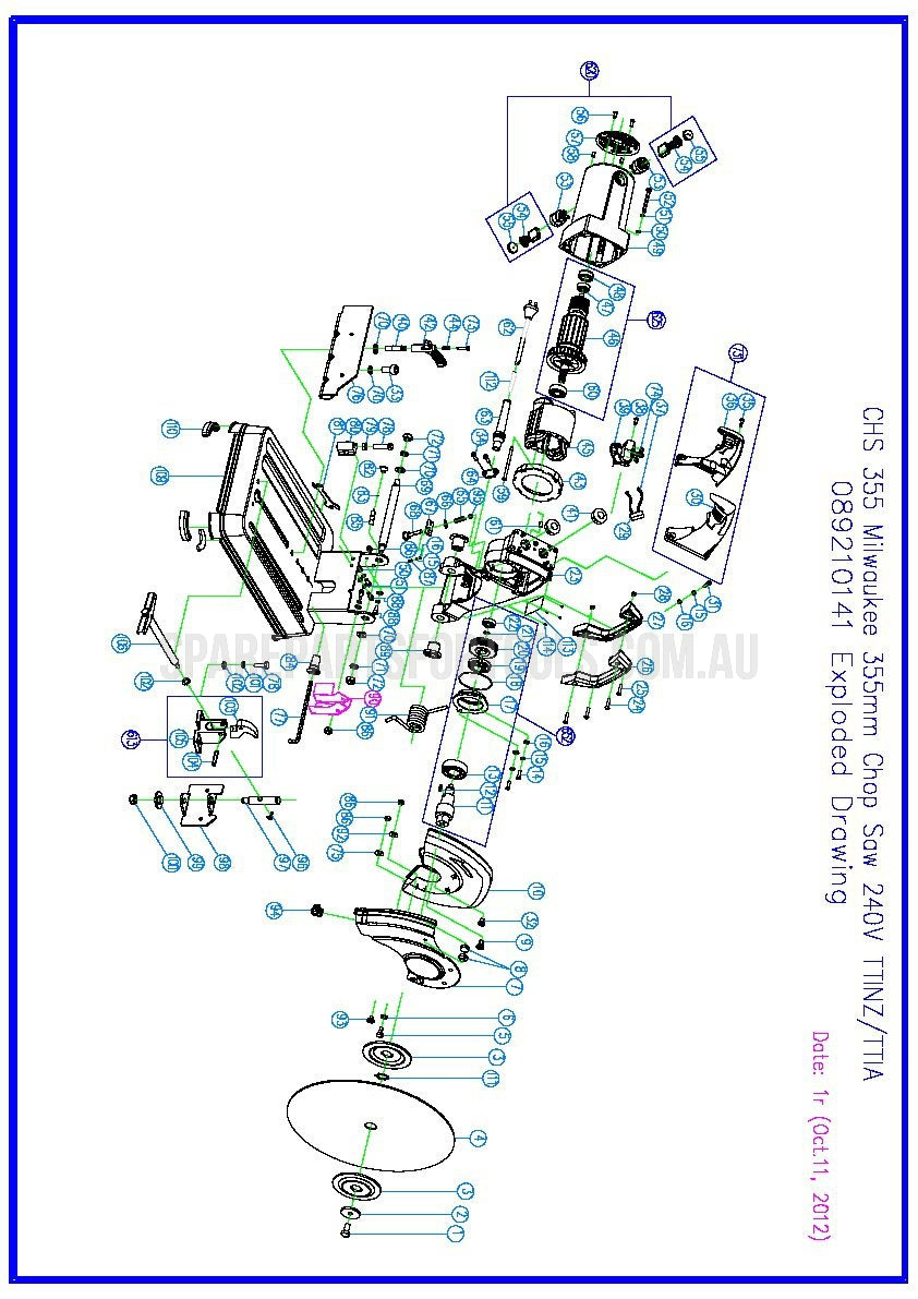 Milwaukee CHS355 Spare Parts