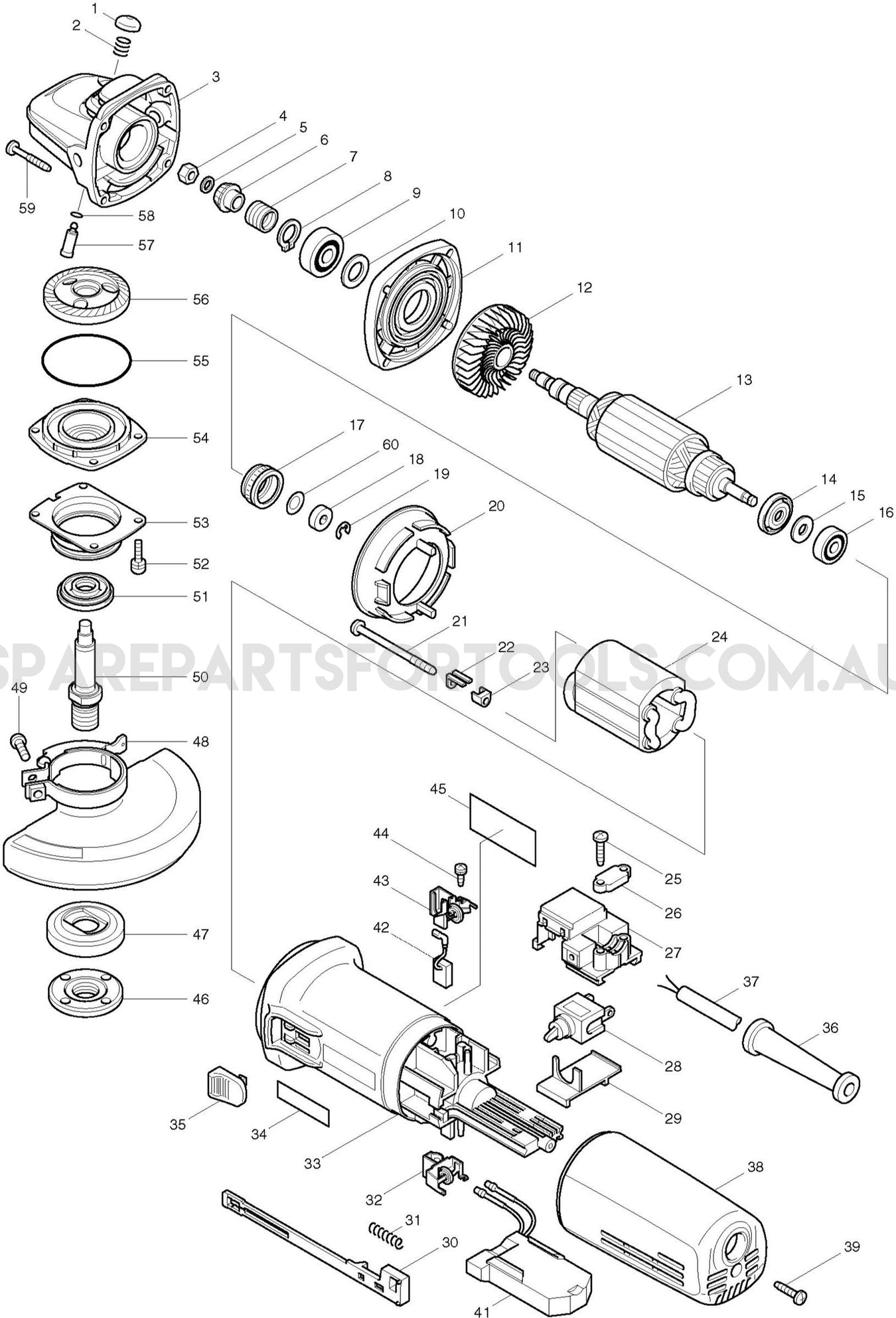 Makita 9564C Spare Parts