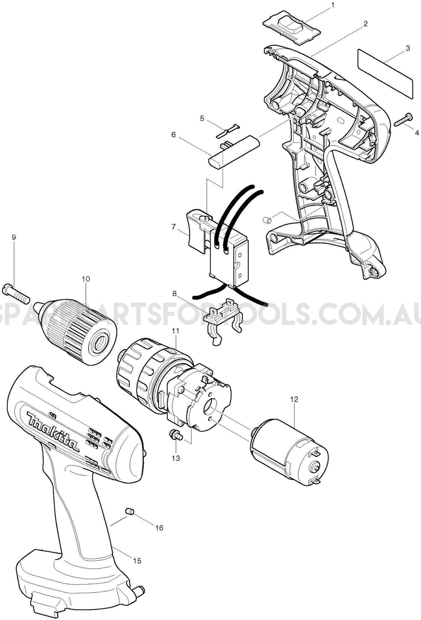 Makita 8390D Spare Parts