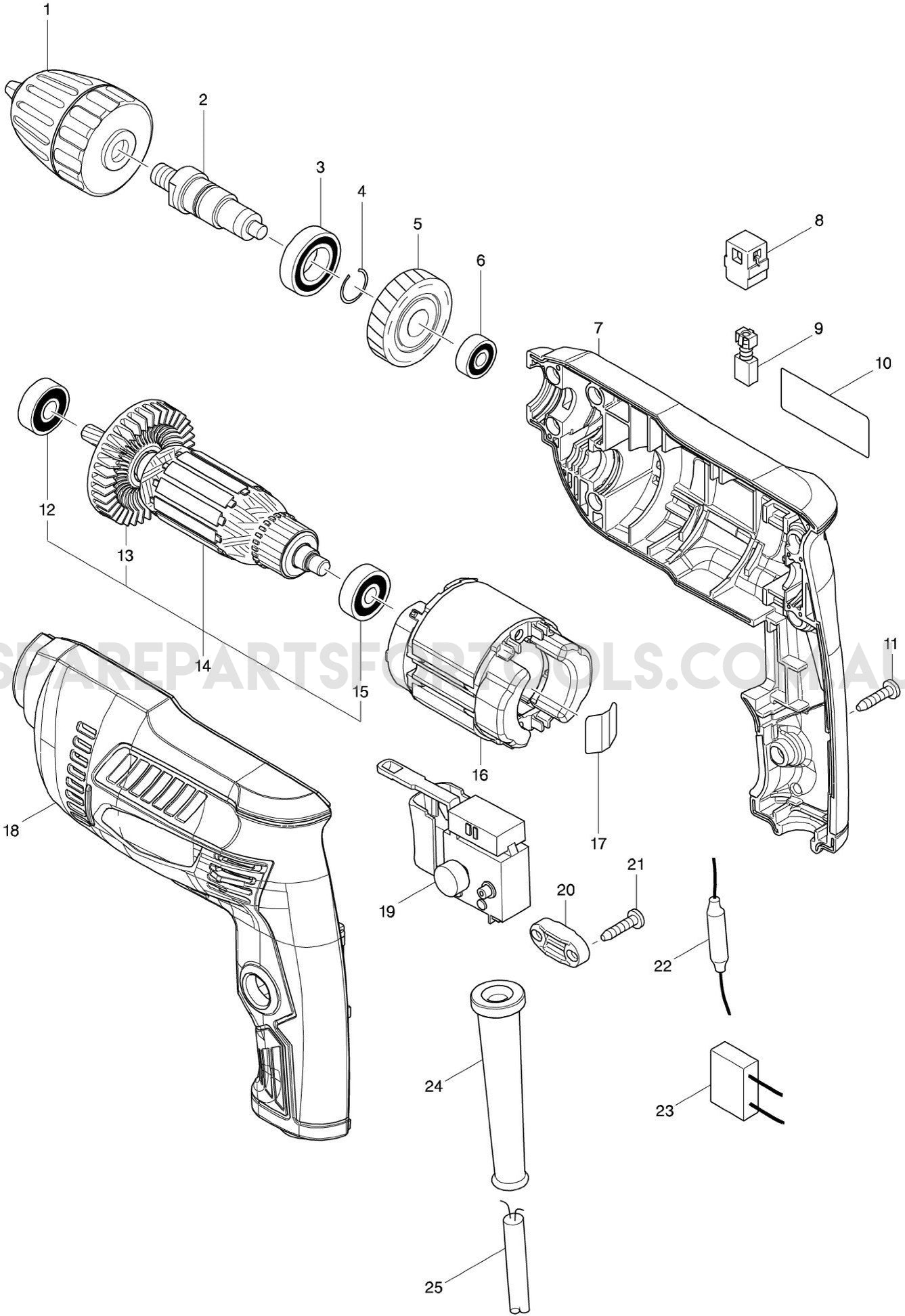 Makita M6002G Spare Parts