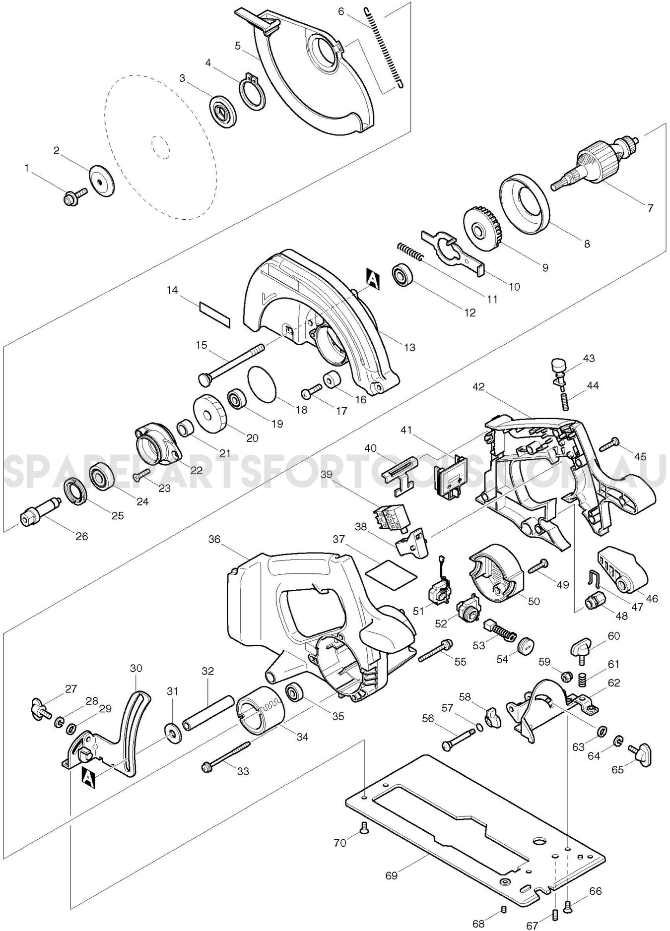 Makita BSS730 Spare Parts