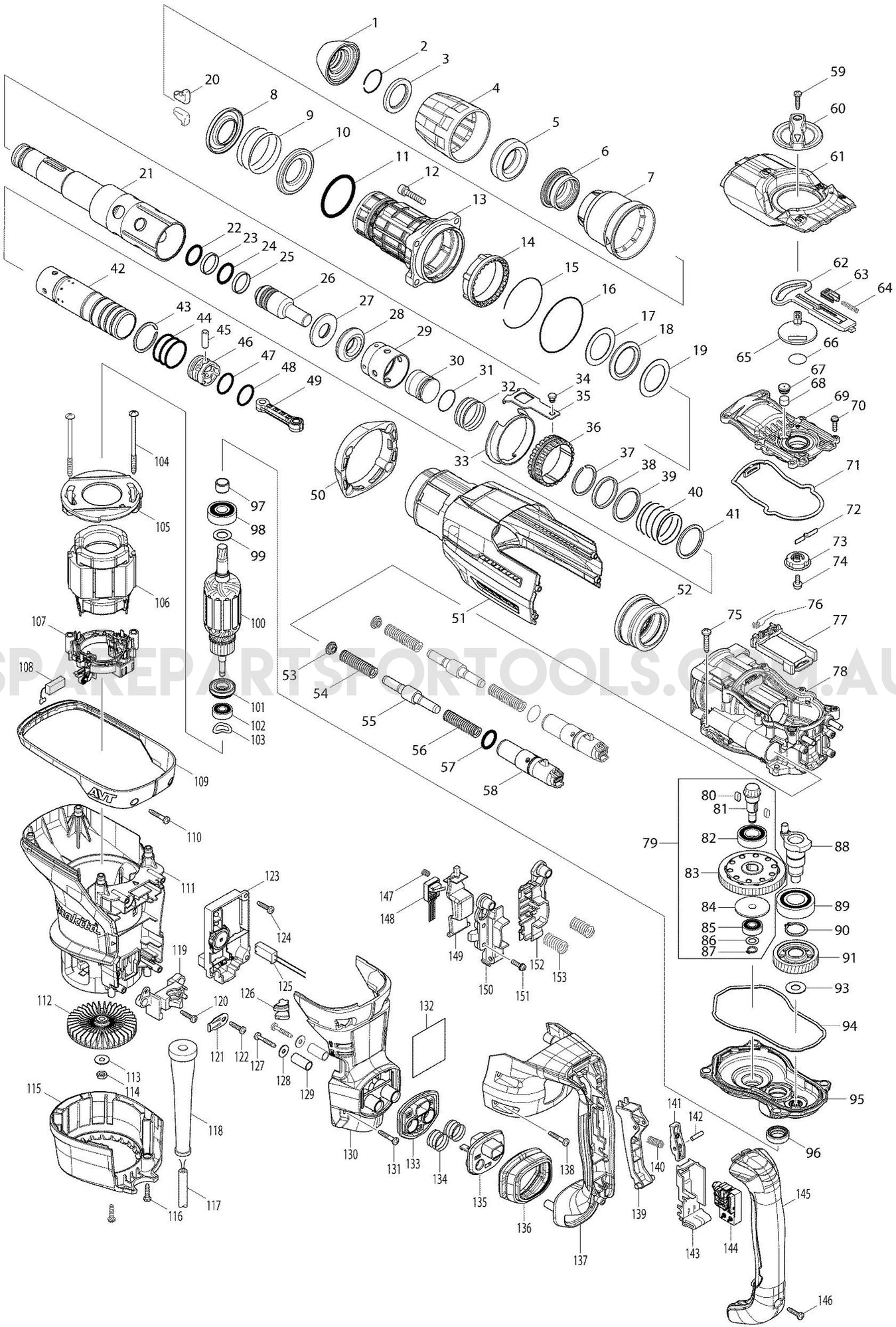 Makita HR4013C Spare Parts