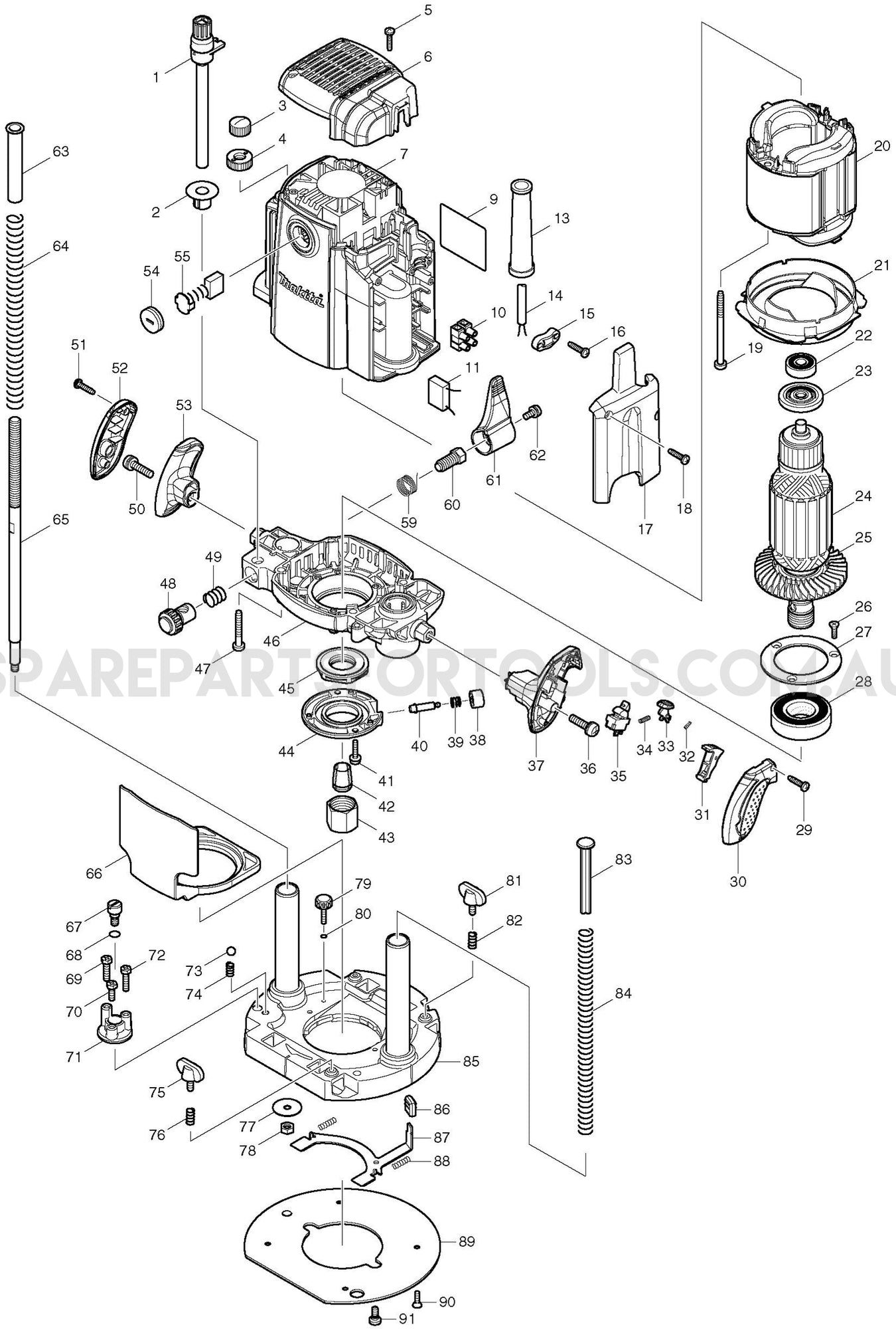 Makita RP1800 Spare Parts