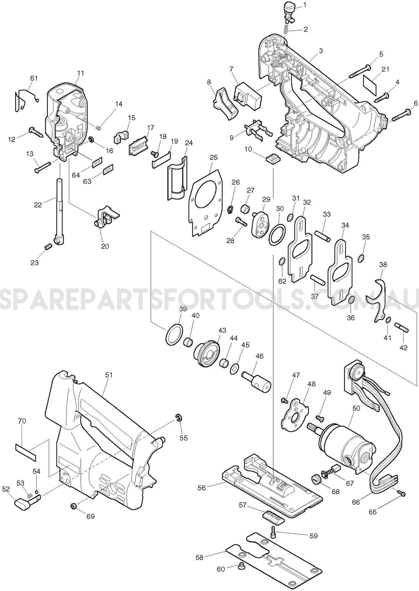 Makita 4331D Spare Parts
