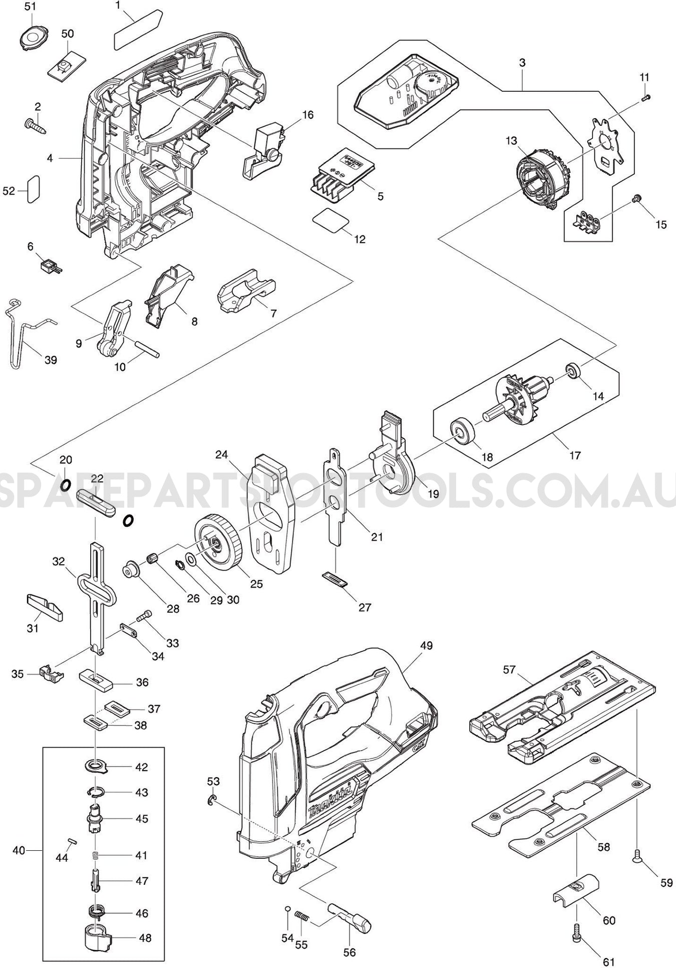 Makita JV103DZ Spare Parts