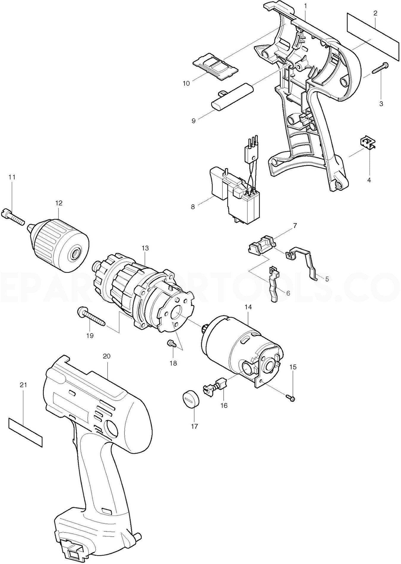 Makita 8433D Spare Parts