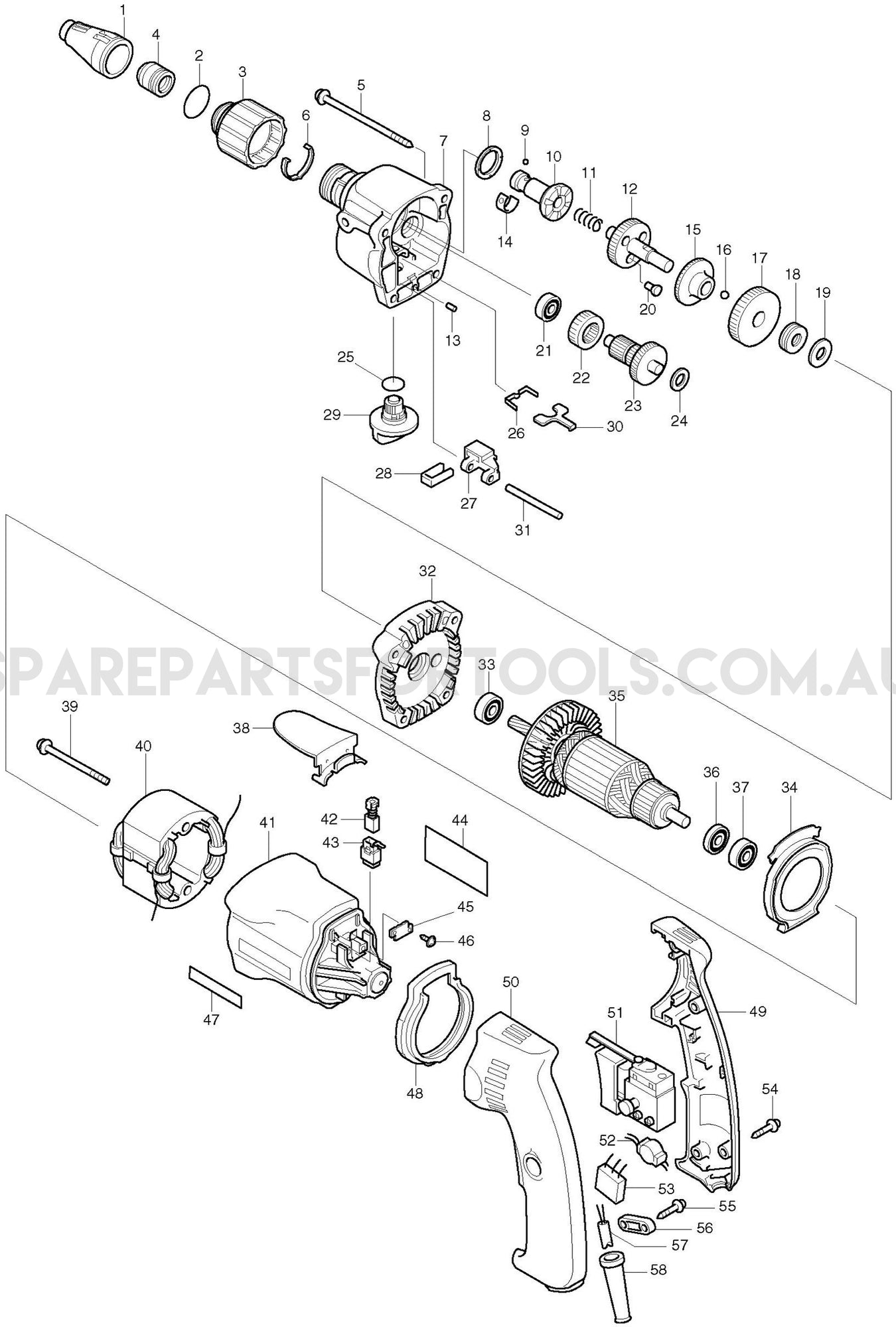 Makita 6807 Spare Parts