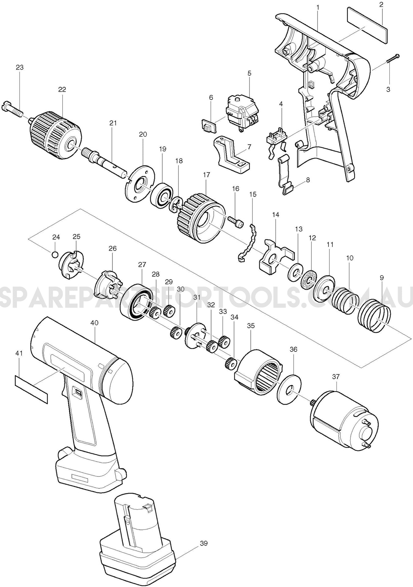 Makita 6221D Spare Parts