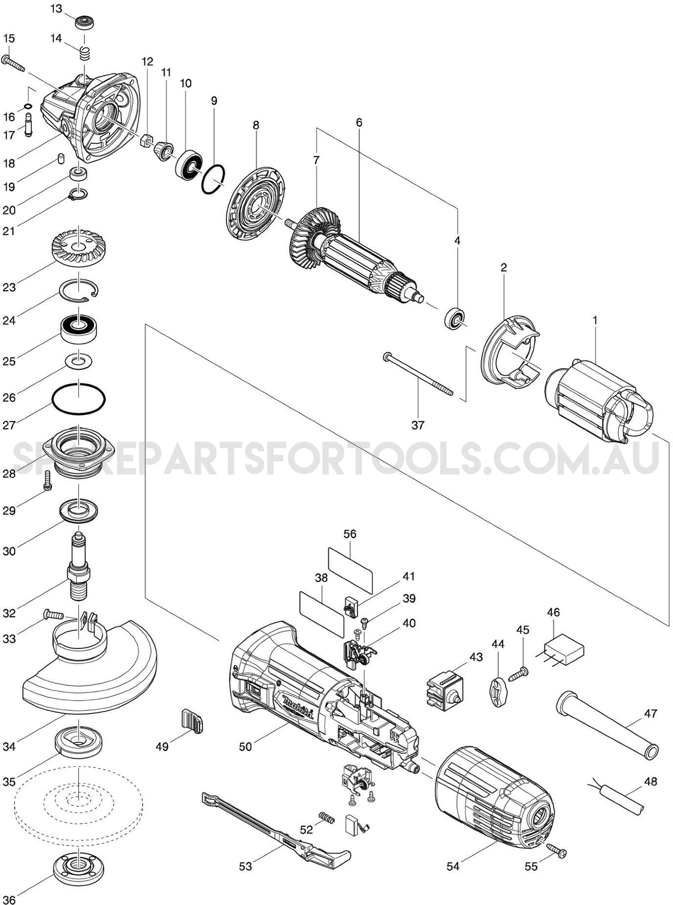 Makita M9511G Spare Parts