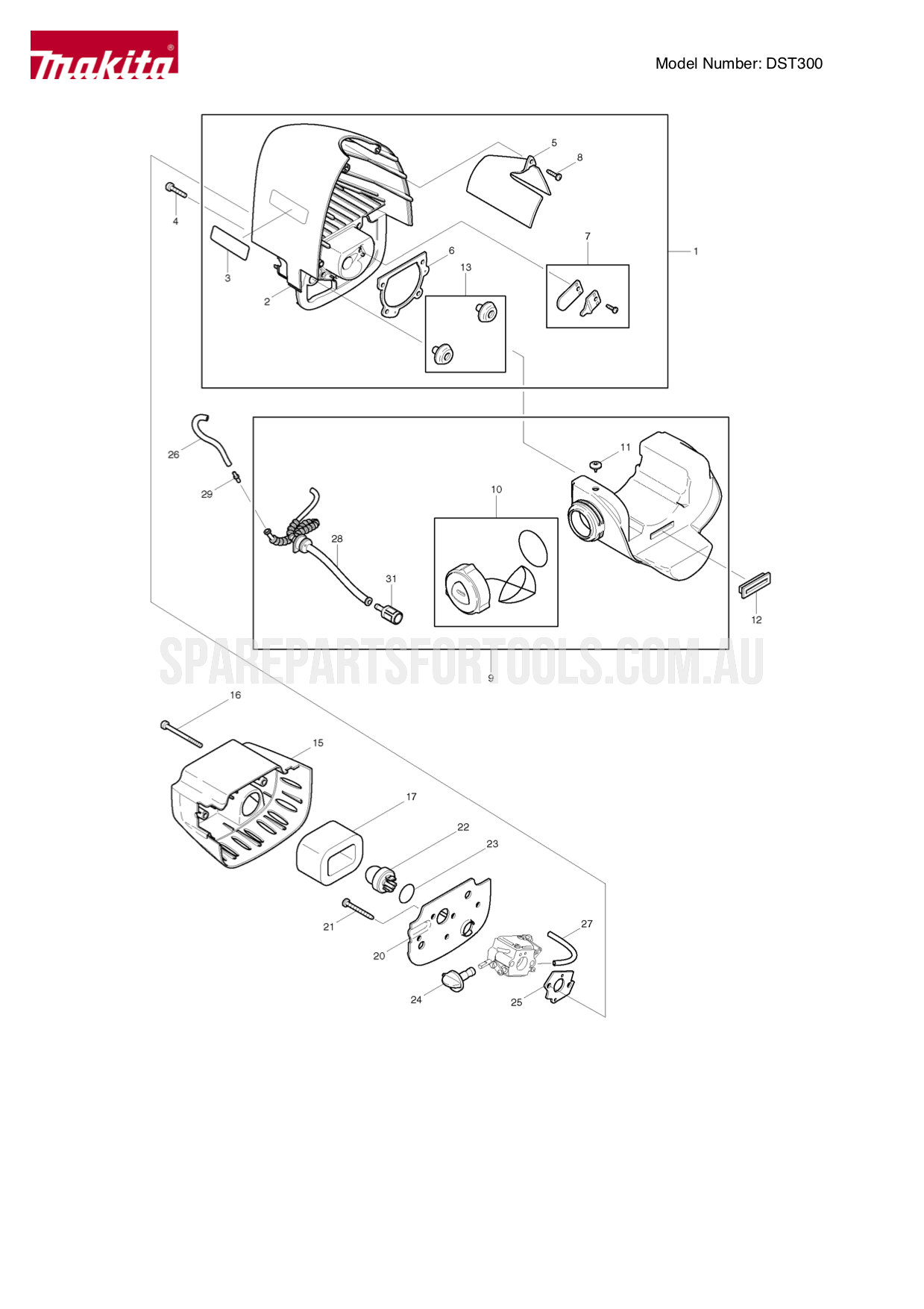 Makita DST300 Spare Parts