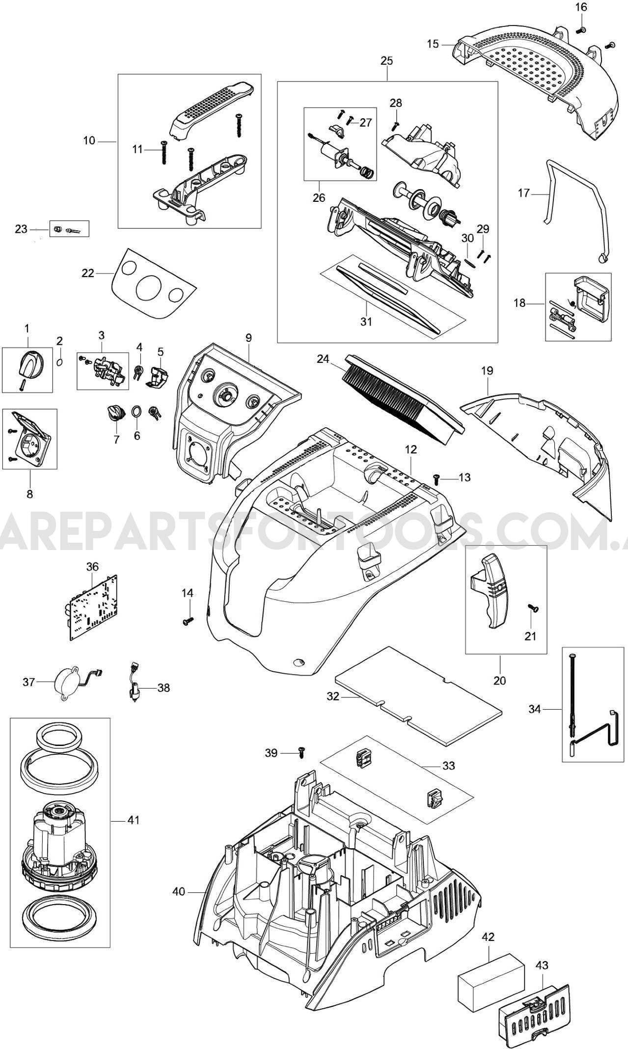 Makita VC4210M Spare Parts