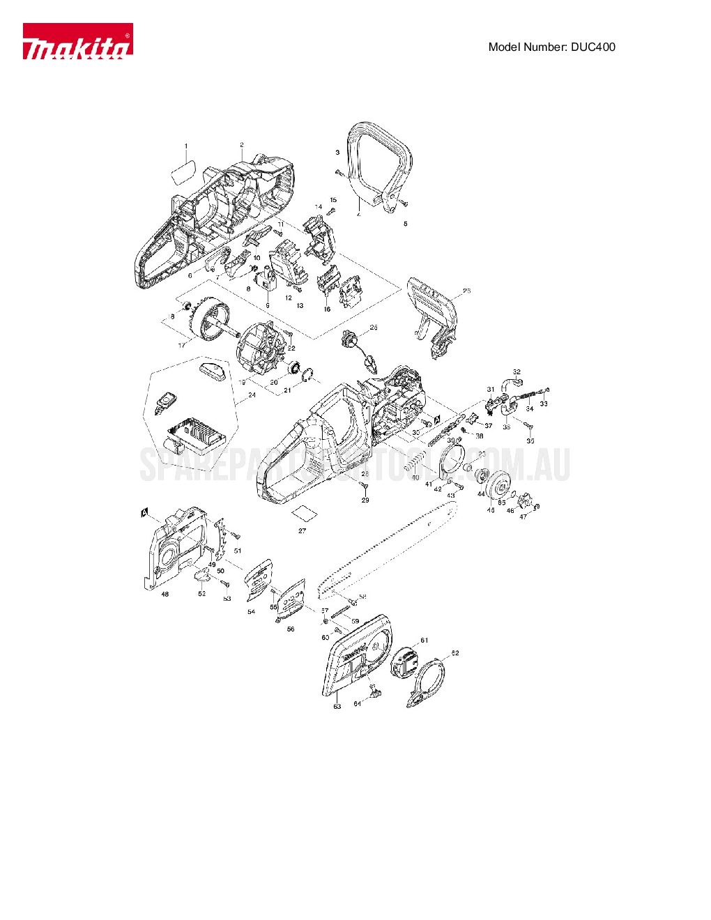 Makita DUC400 Spare Parts