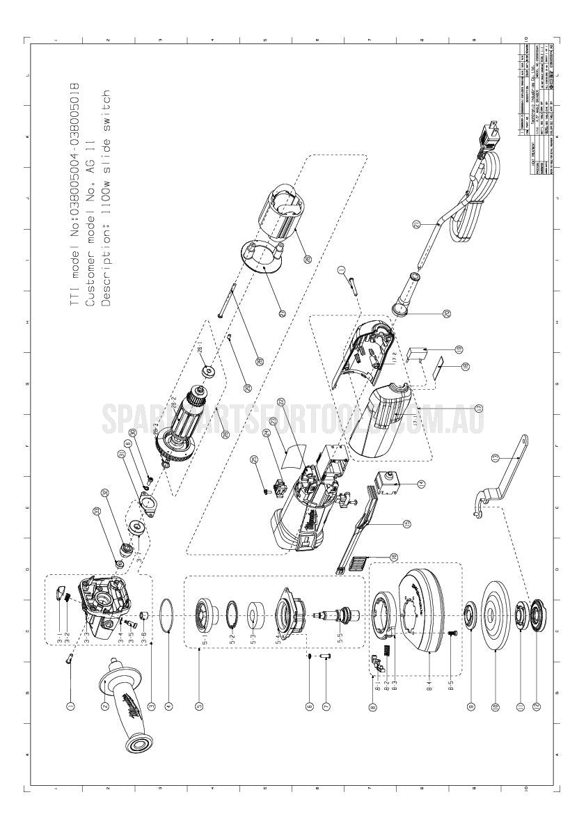 Milwaukee AG11-125 Spare Parts