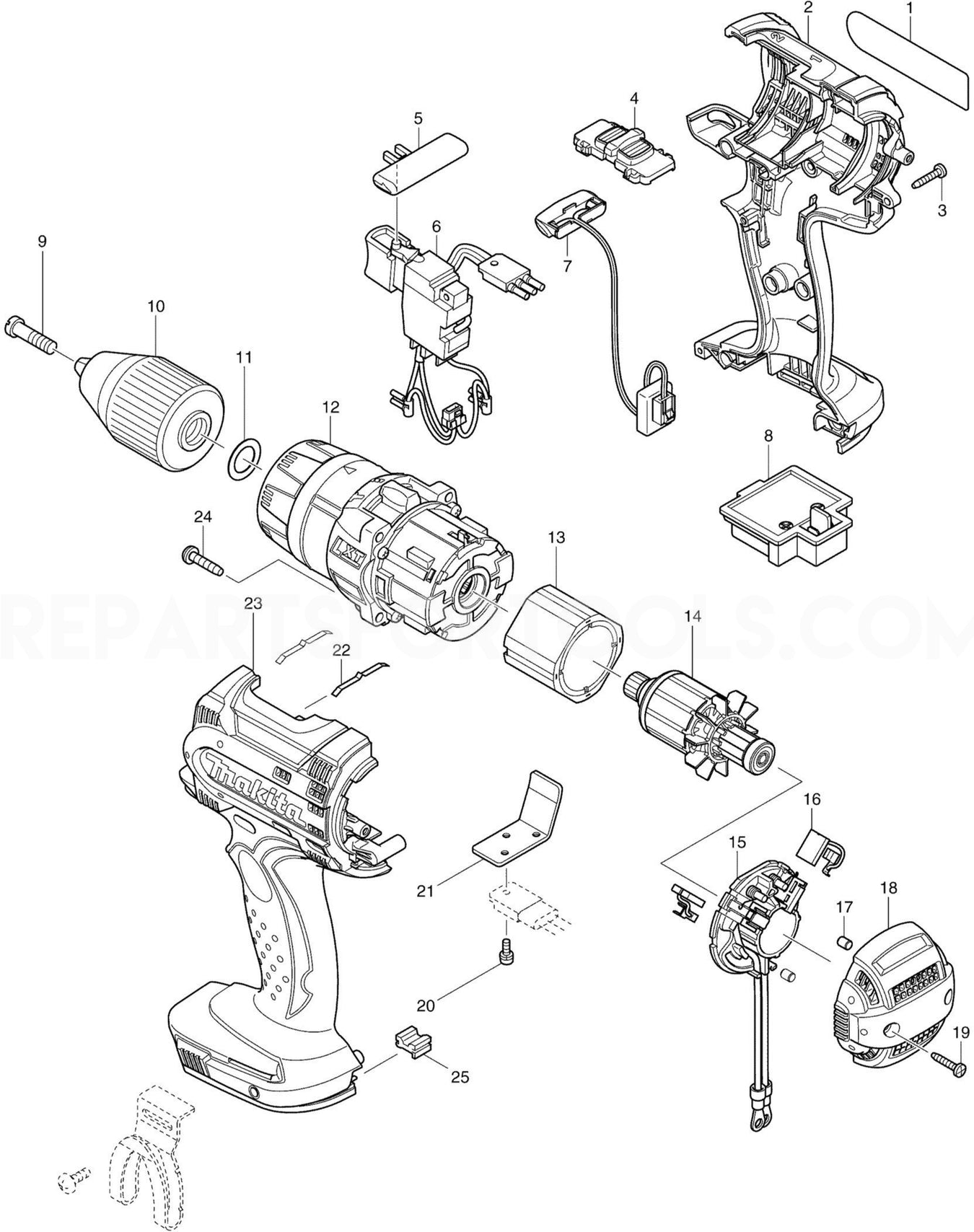 Makita BHP444 Spare Parts
