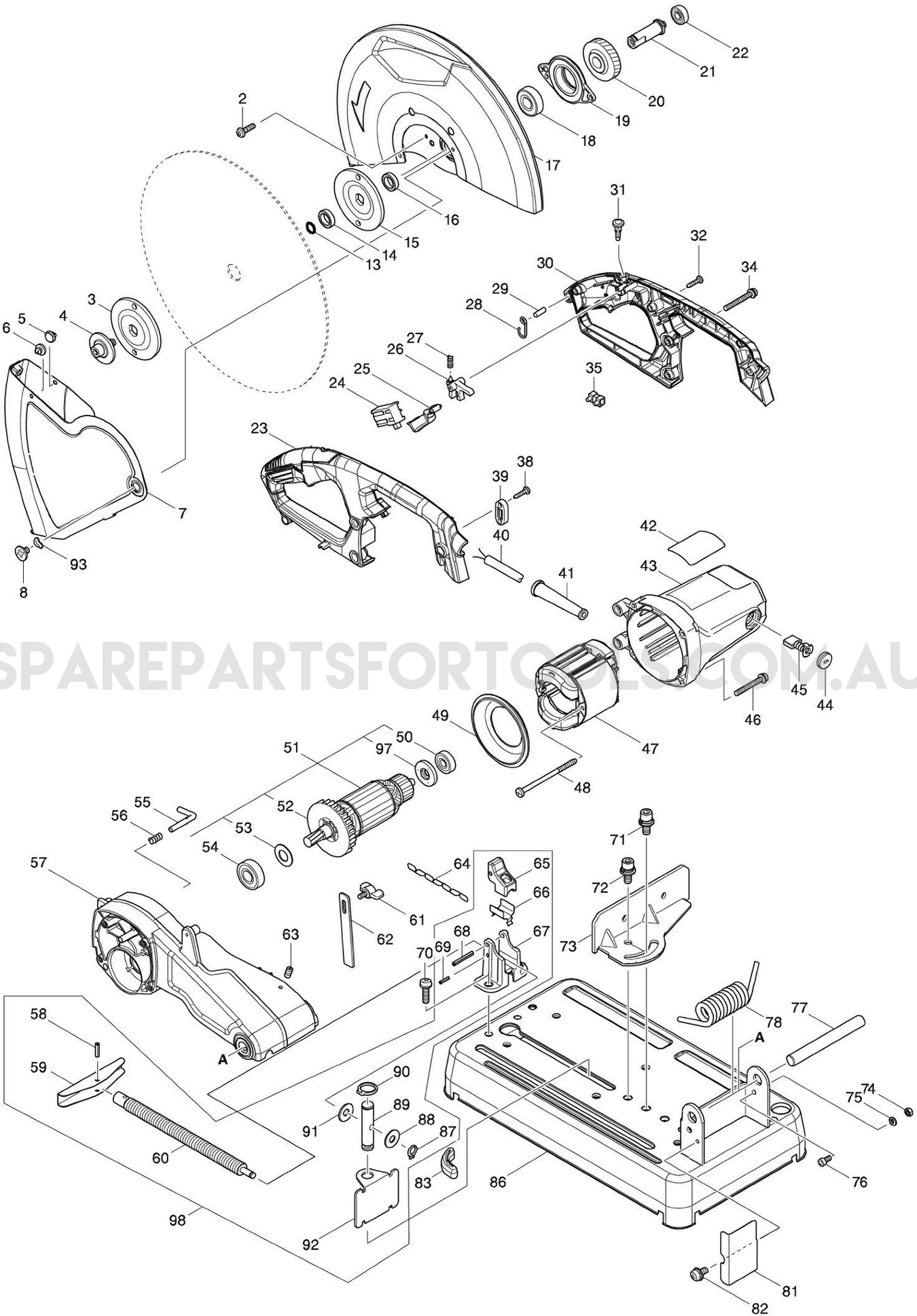 Makita M2401G Spare Parts