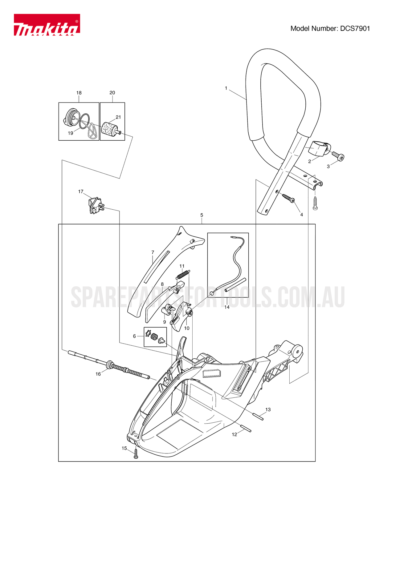Makita DCS7901 Spare Parts