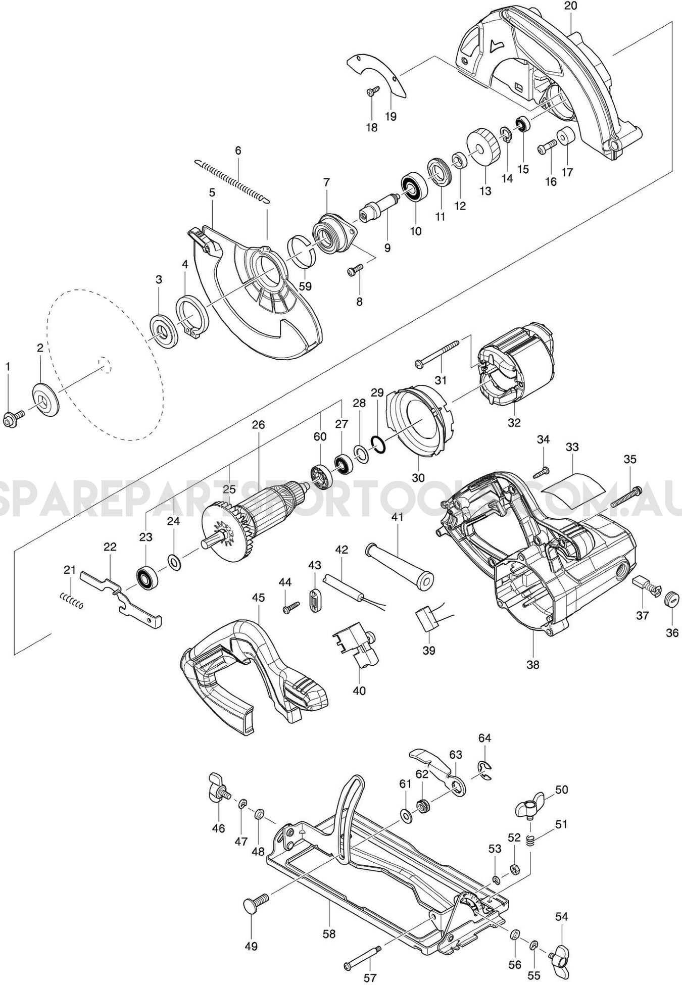 Makita M5802G Spare Parts
