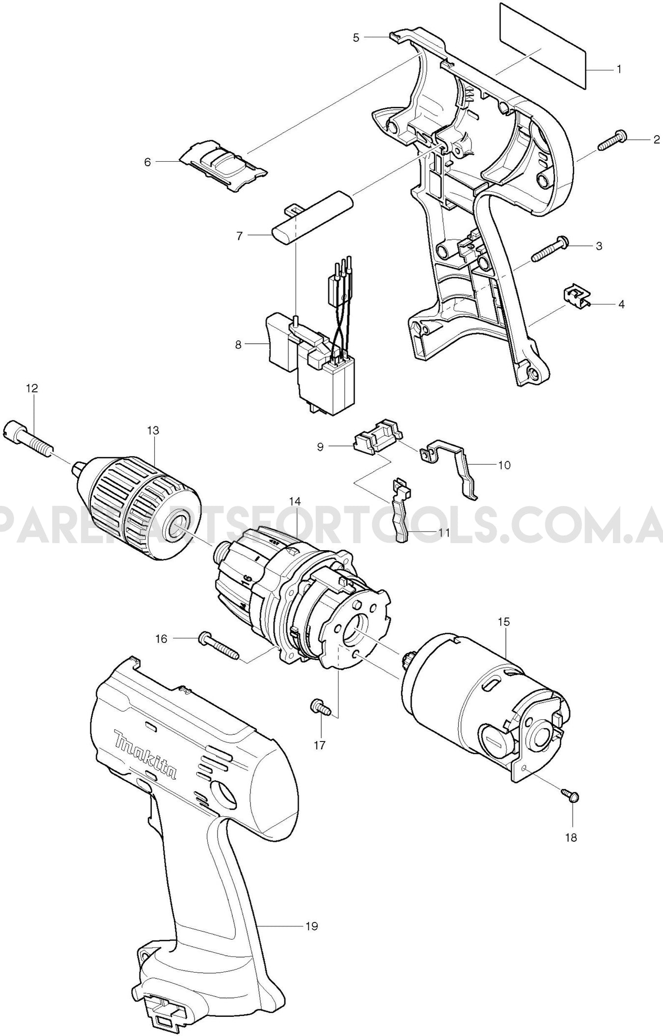 Makita 6316D Spare Parts