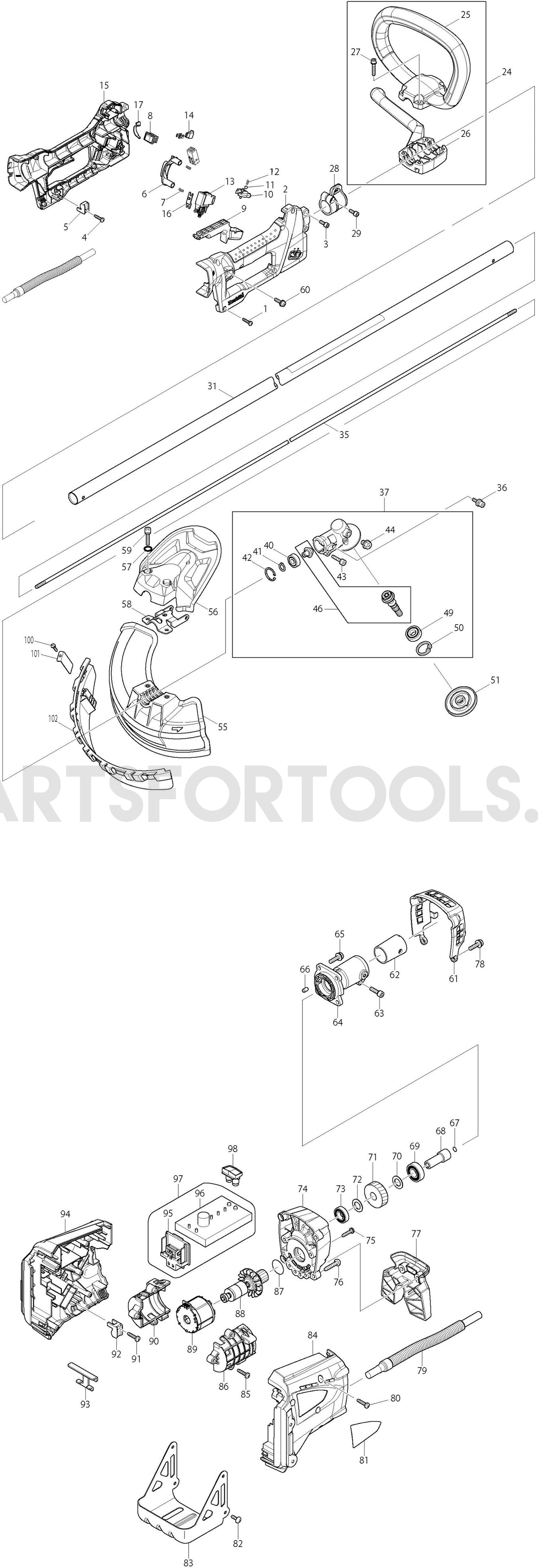 Makita BC300LDZ Spare Parts
