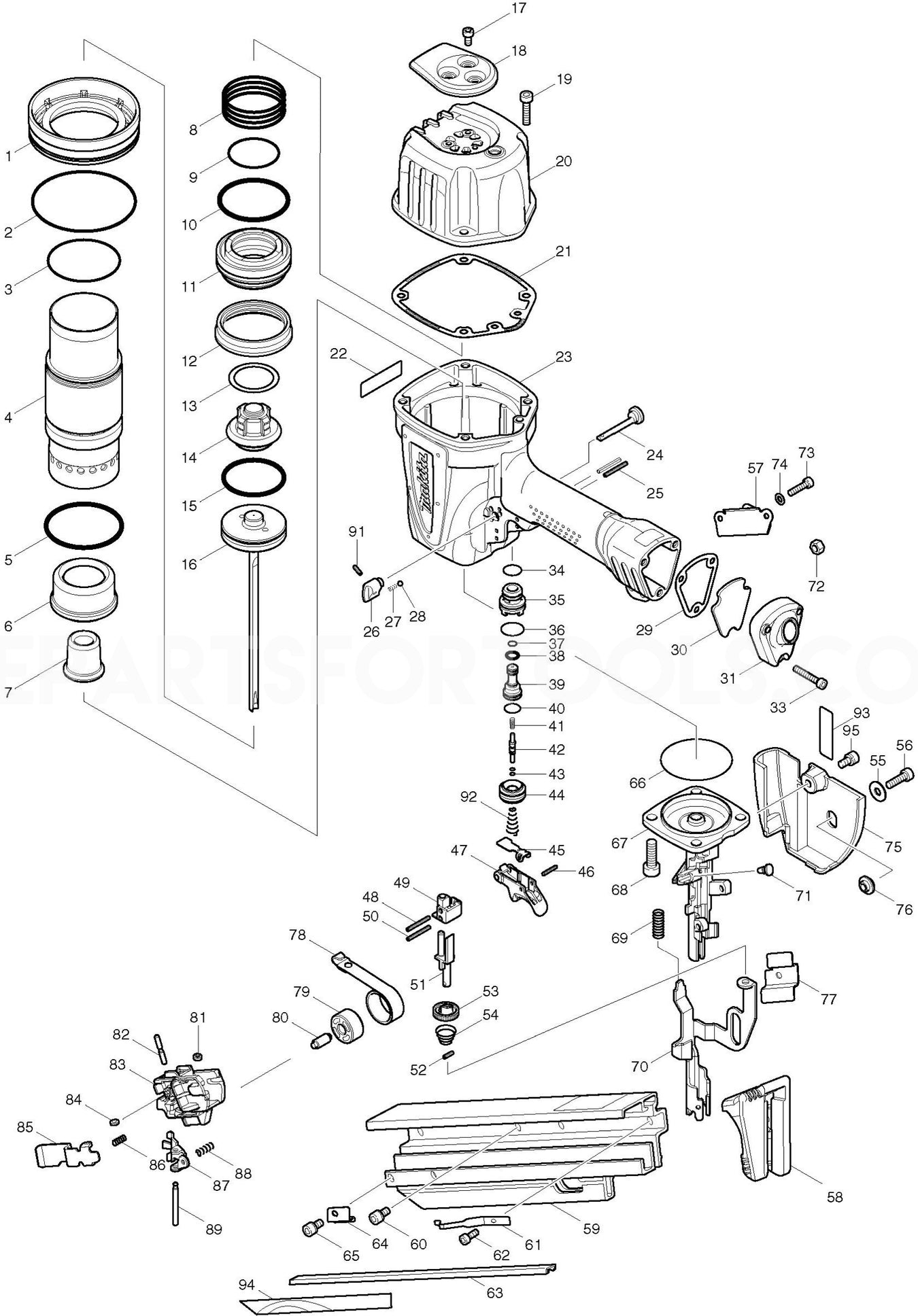 Makita AN943 Spare Parts