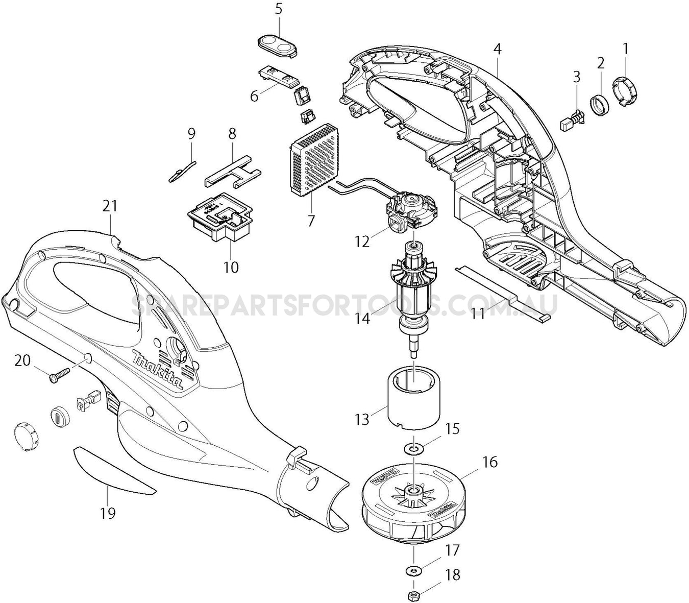 Makita UB360D Spare Parts