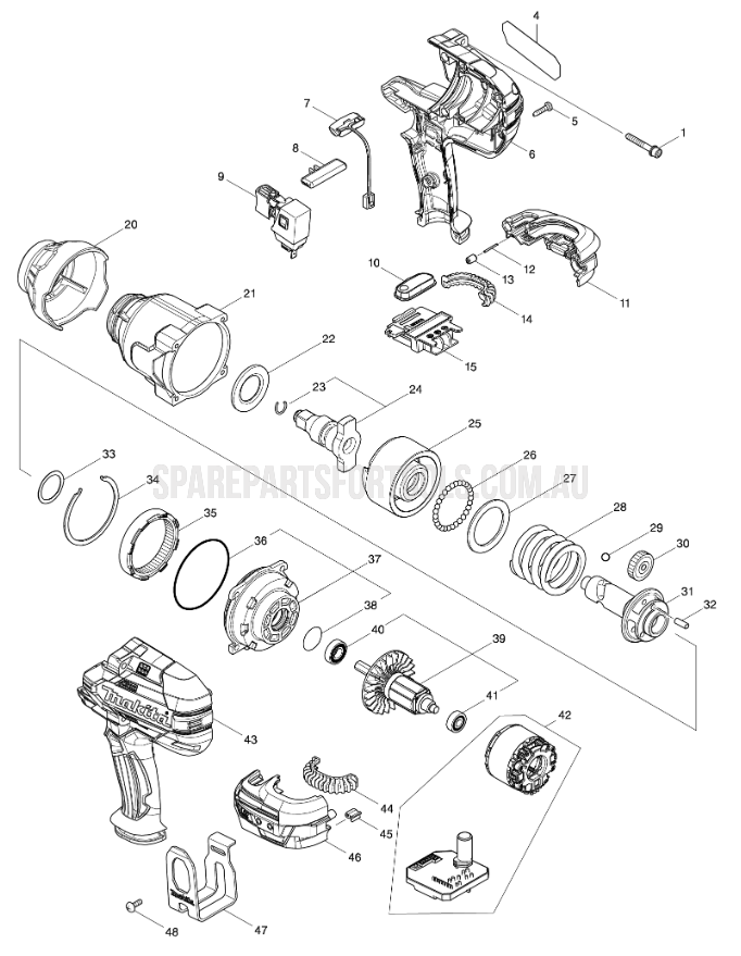 Makita DTW1002 Spare Parts
