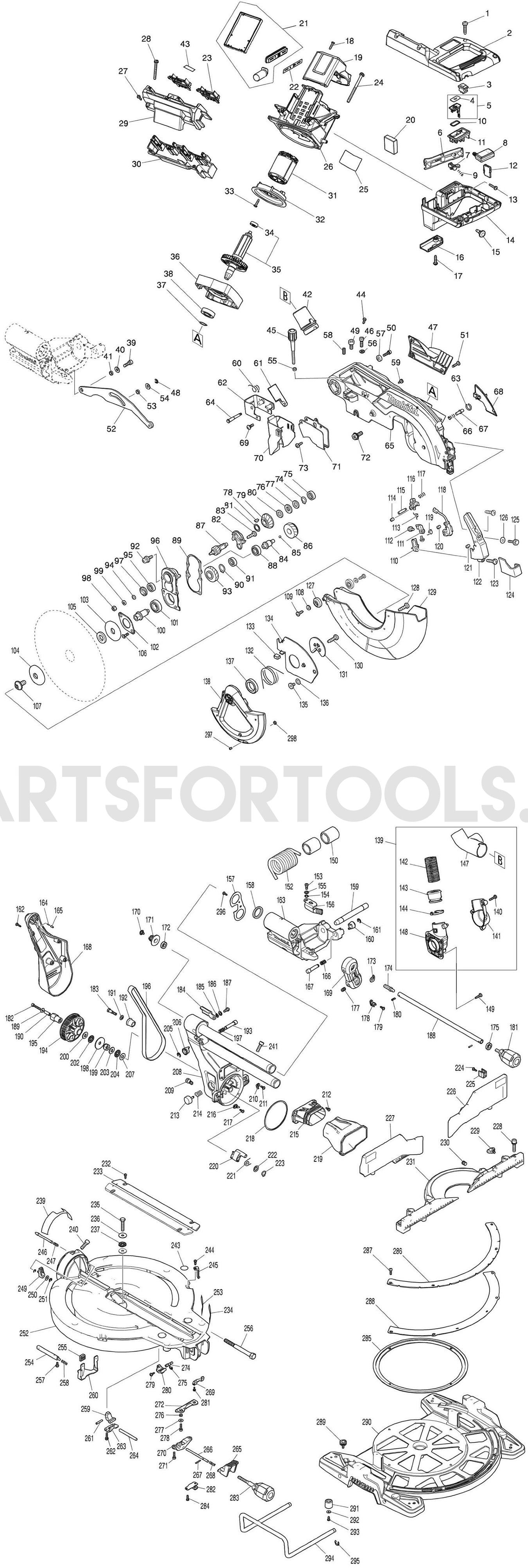 Makita DLS111Z Spare Parts