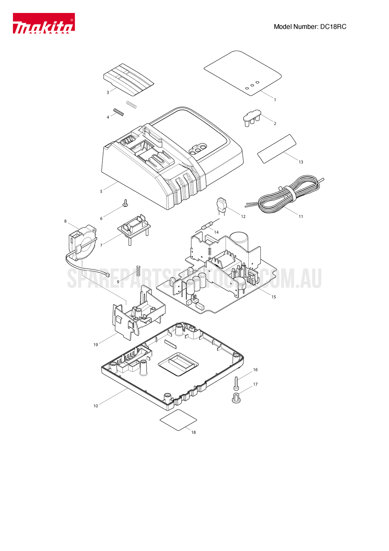 Makita DC18RC Spare Parts