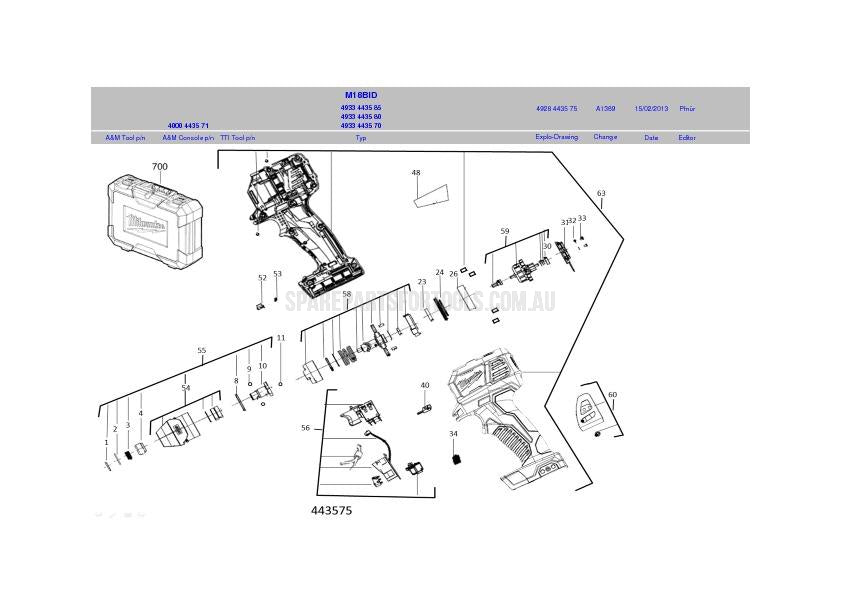 Milwaukee M18BID Spare Parts