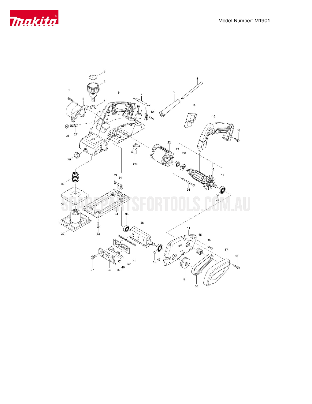 Makita M1901 Spare Parts