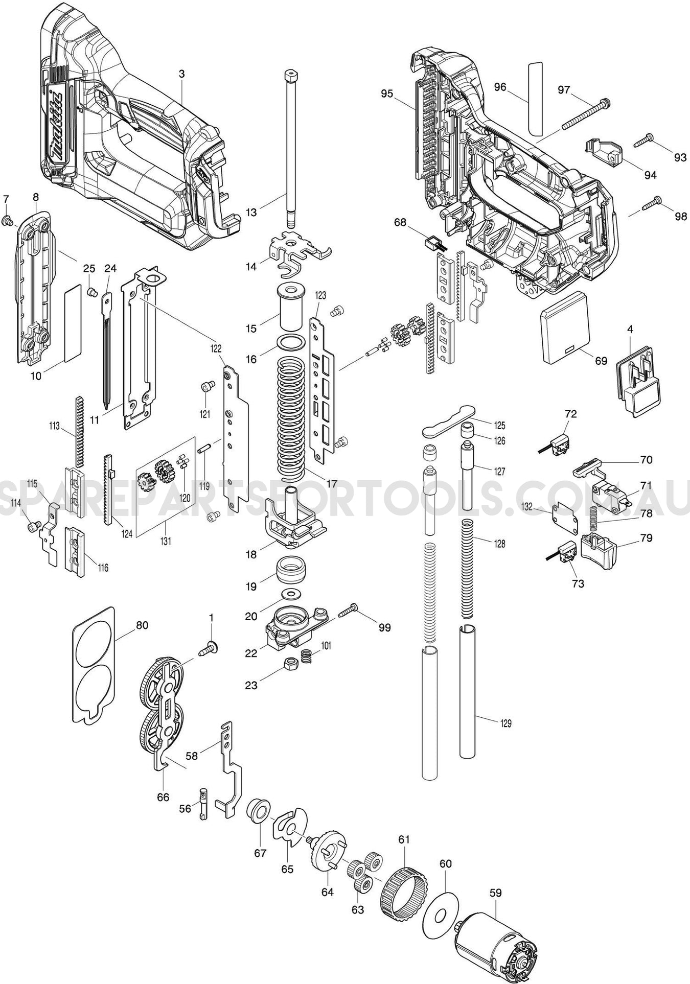 Makita PT354DZ Spare Parts