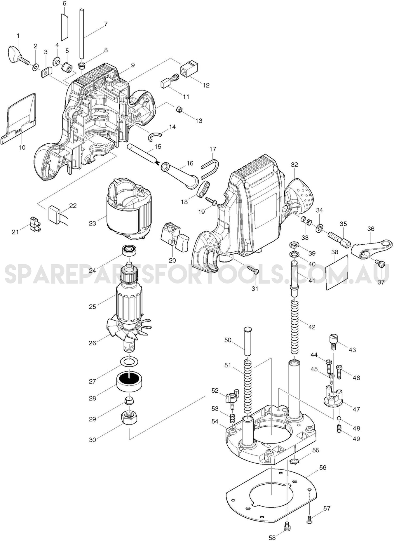 Makita RP0900X1 Spare Parts