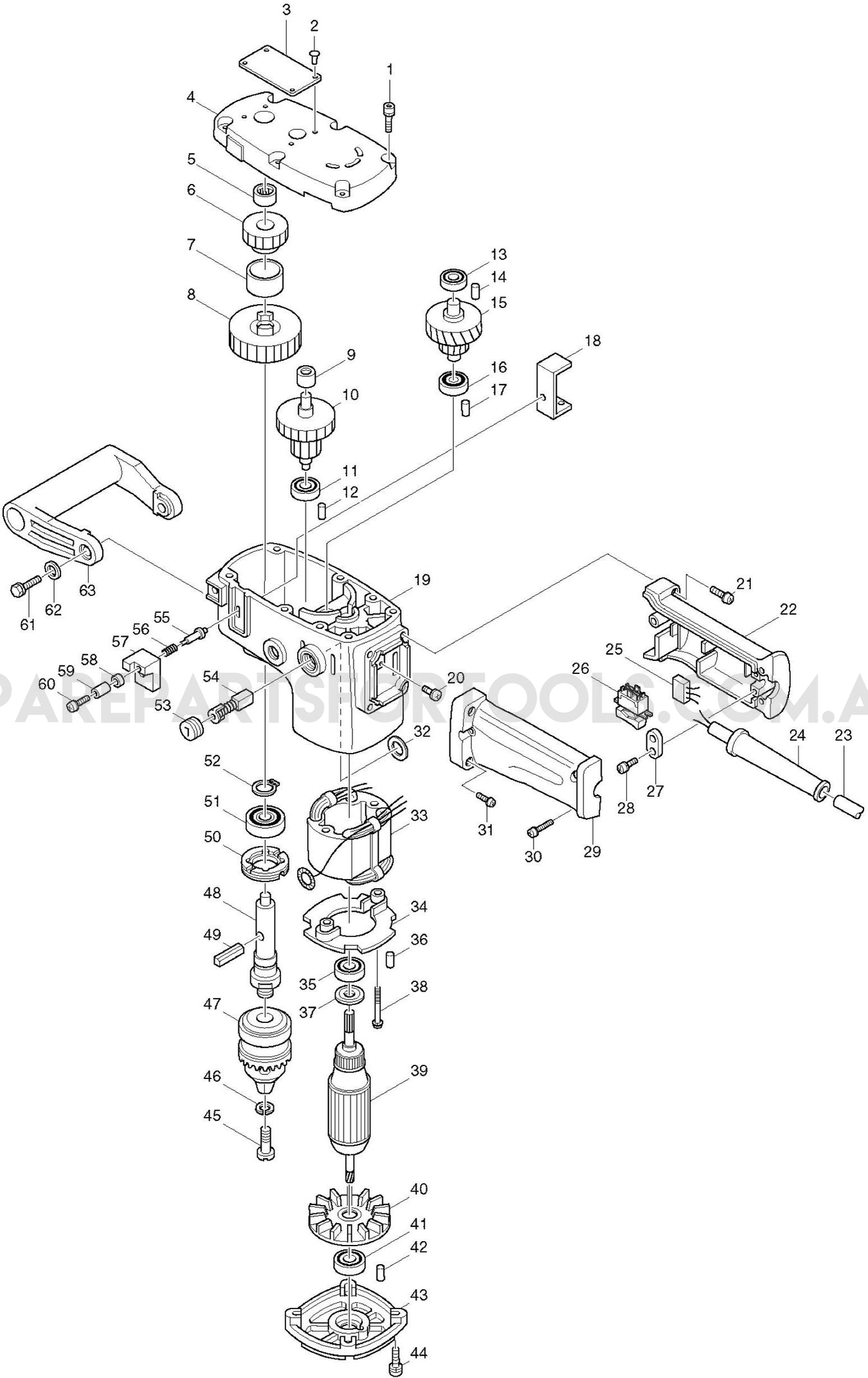 Makita DA6300 Spare Parts