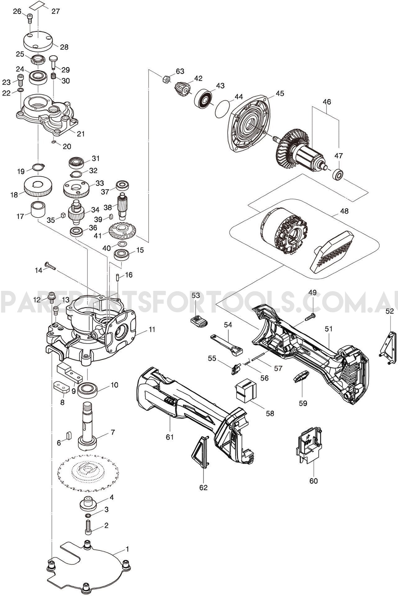 Makita DSC250ZK Spare Parts