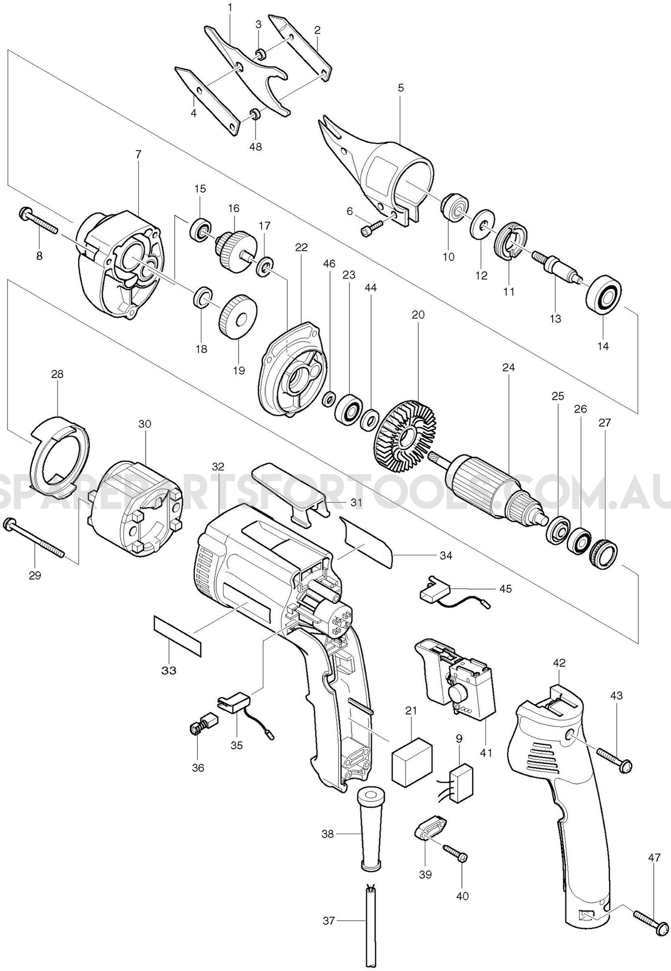Makita JS1300 Spare Parts