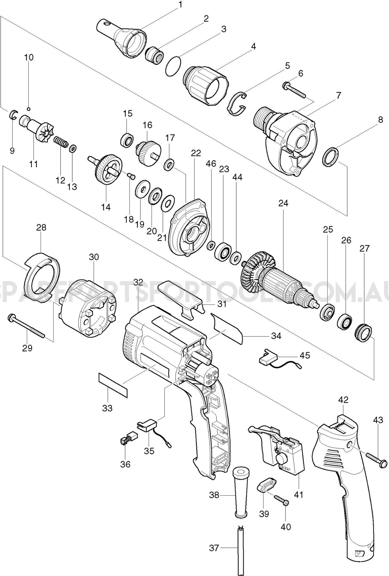 Makita 6823 Spare Parts