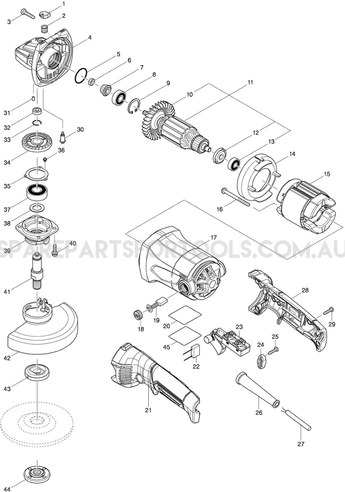 Makita M9002G Spare Parts