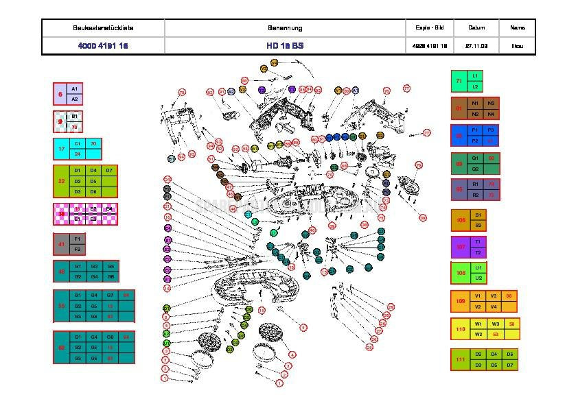Milwaukee HD18BS Spare Parts