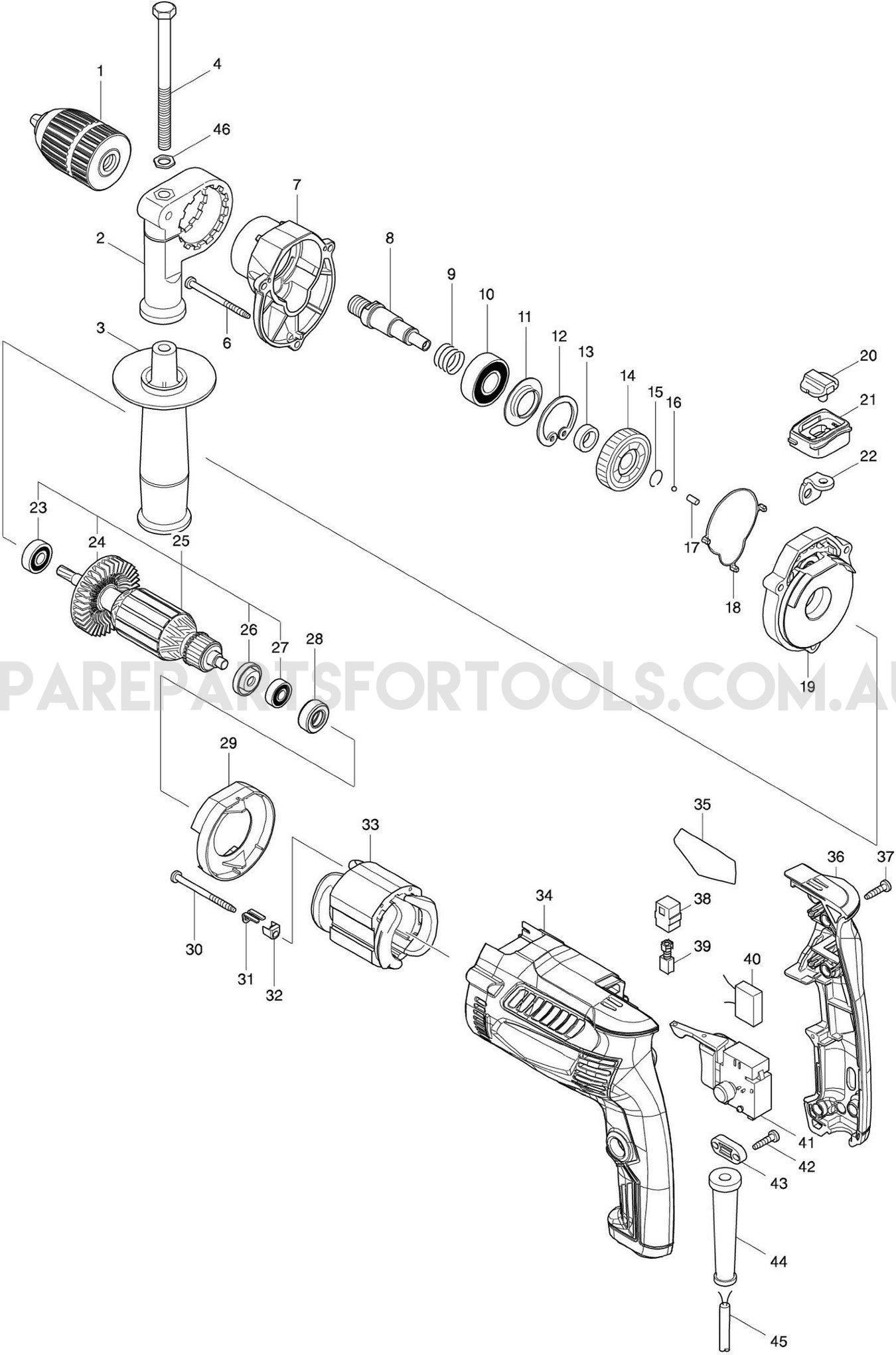 Makita M8101KG Spare Parts