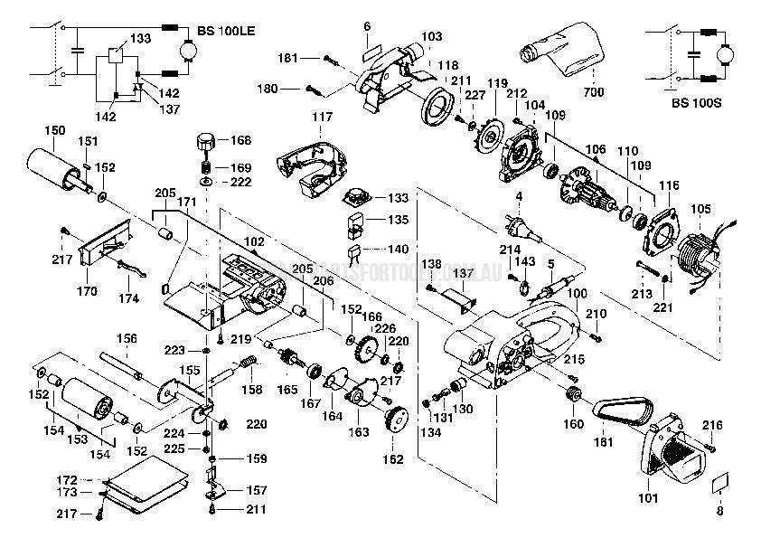 Milwaukee BS100LE Spare Parts