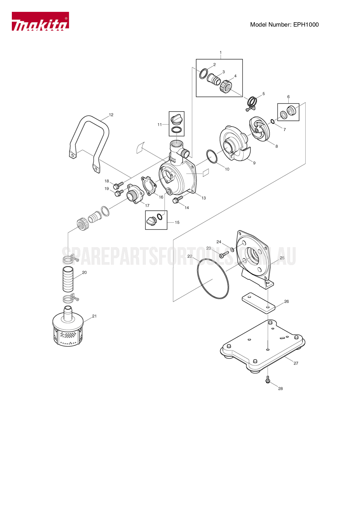 Makita EPH1000X Spare Parts
