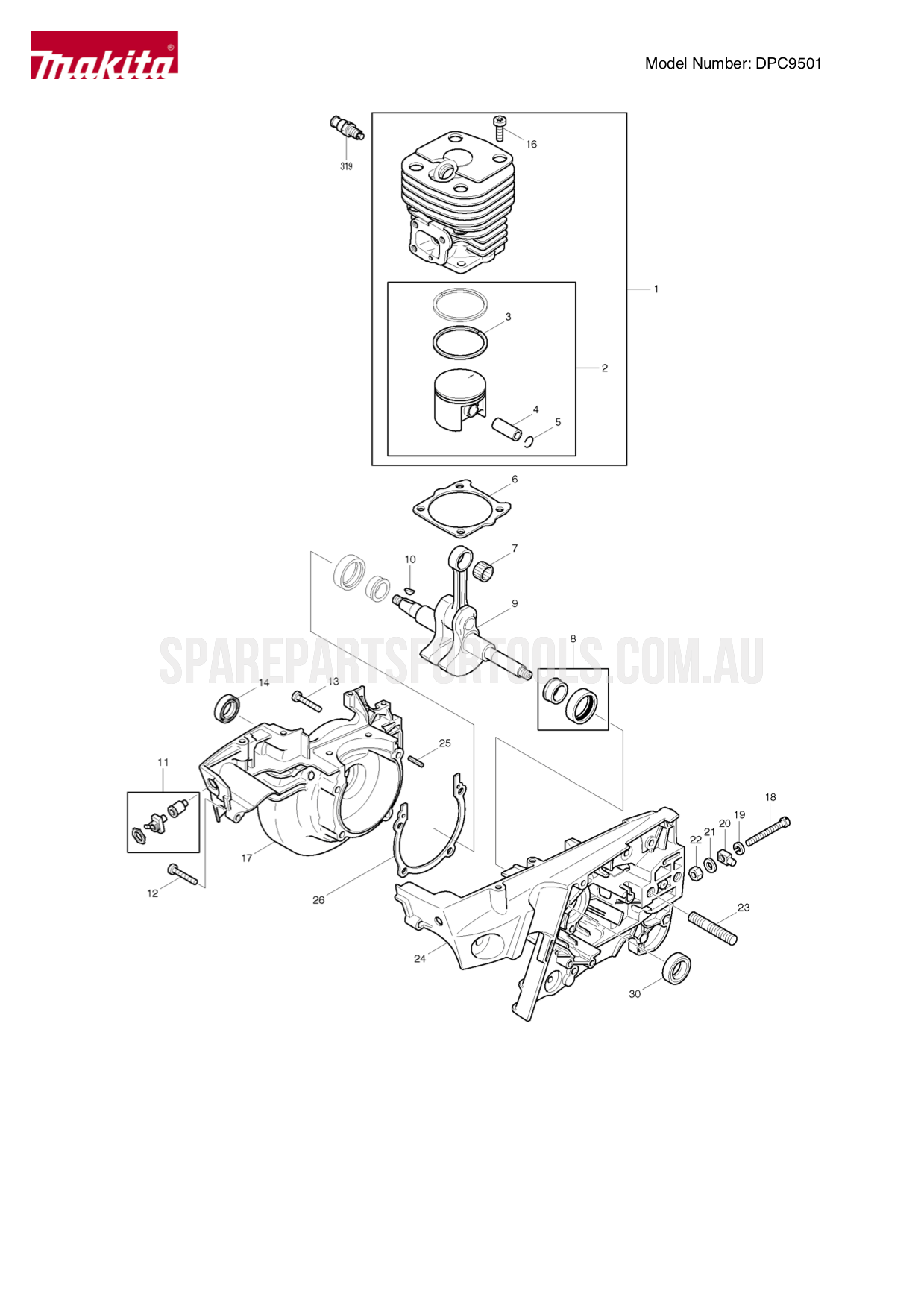 Makita DPC9501 Spare Parts
