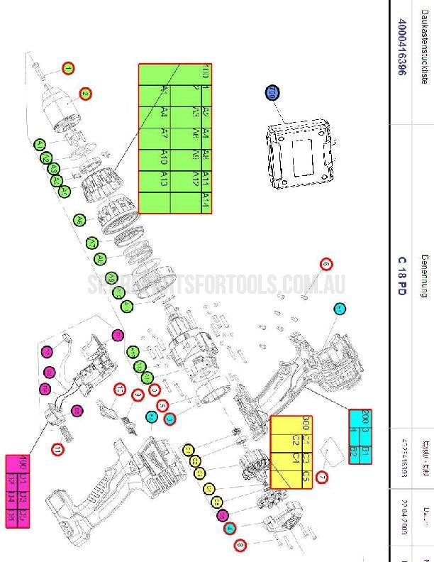 Milwaukee C18PD Spare Parts